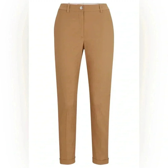 HUGO BOSS REGULAR-FIT TROUSERS IN STRETCH-COTTON TWILL SIZE 8 NWOT - Picture 4 of 11